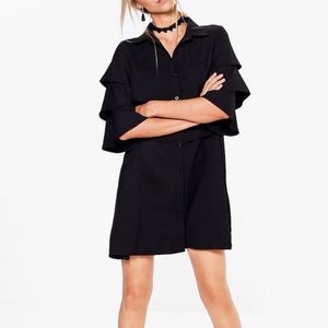 Ruffle Tiered Shirt Dress